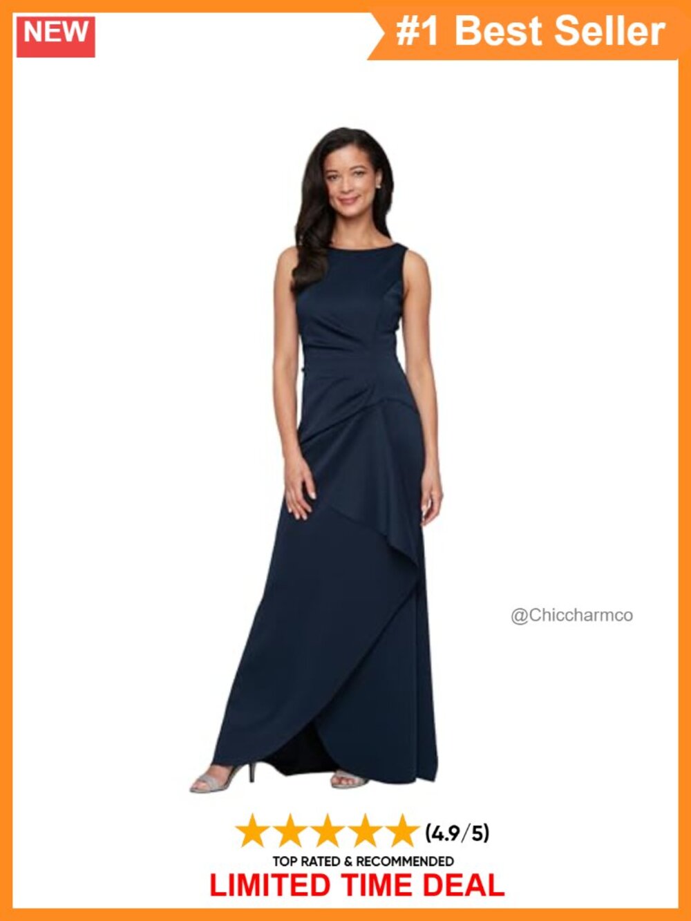 Sleeveless Stretch Scuba Crepe Mother of the Bride Dress Tucked Waist